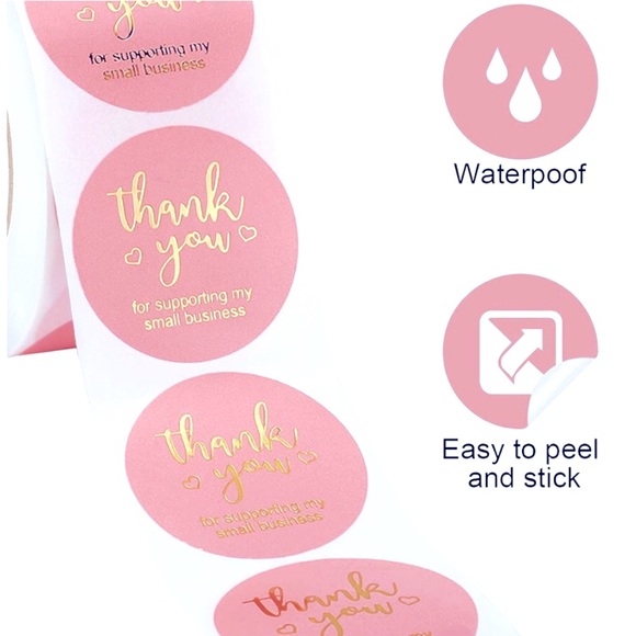 NEW Poshmark Packages "Thank you" Gift Wrap Shipping Supply Set ~ Cards&Stickers - Picture 3 of 10